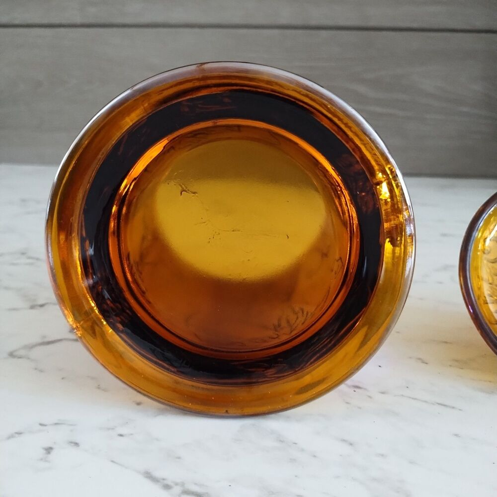 Vintage Indiana Glass Iridescent Marigold Carnival Harvest Grape Biscuit  Jar - Picture 8 of 12